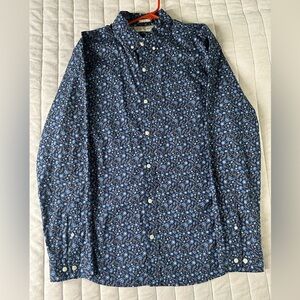 Hawker Rye Large Slim Stretch Navy Floral Premium Long Sleeve Button Down